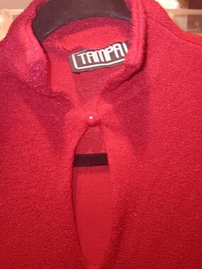 Tampa Red Maxi Sweater Dress with Keyhole Detail